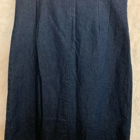 Le Mieux Dress Women 6 Blue Shift Denim Sweetheart Frayed Cotton Preppy no tags - Picture 7 of 13